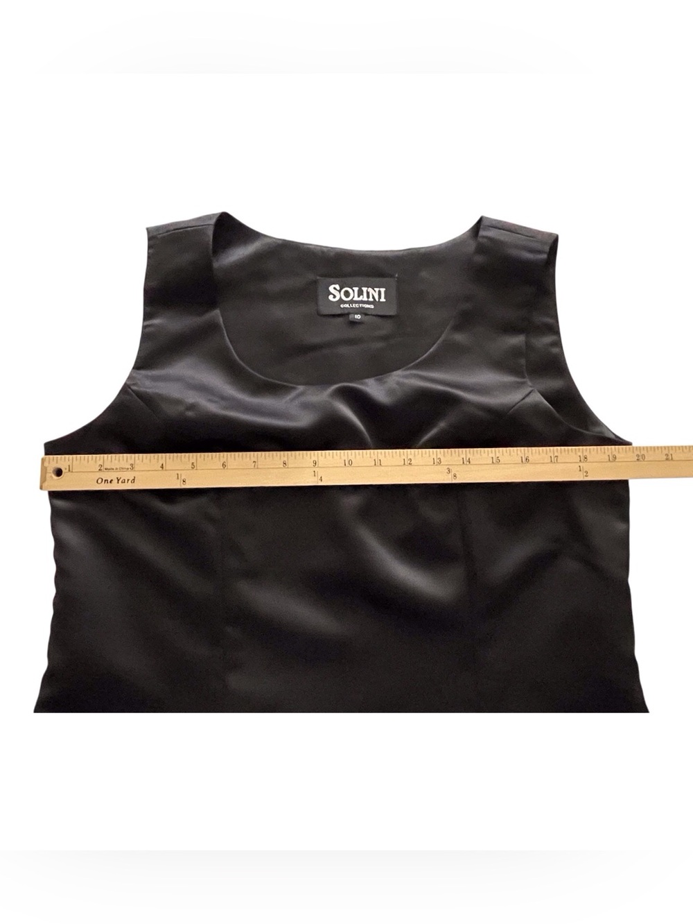 Solini Collection Black Sleeveless Satin Women's Top,10 - Picture 9 of 10